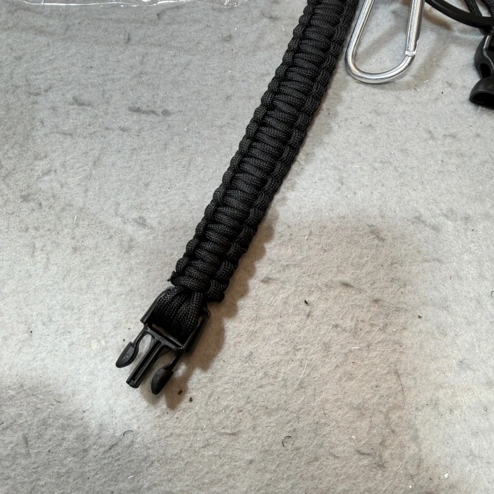 Unbranded Paracord Keychain Lanyard Unisex OS Black Like New Tactical EDC Buckle